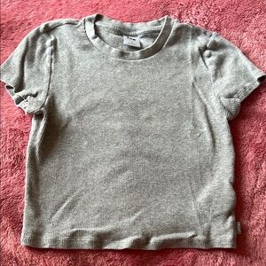 Aritzia TNA Dark Grey Crop Tee Small
